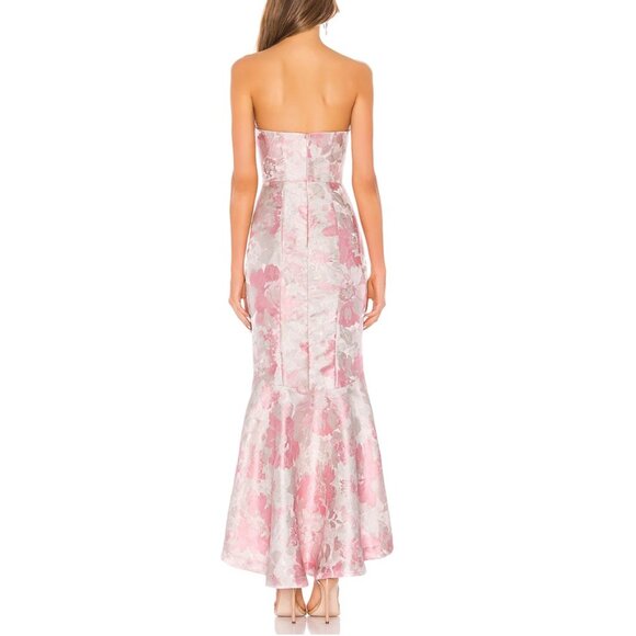 LOVERS AND FRIENDS Pink and White Jacquard Gown - Picture 2 of 4